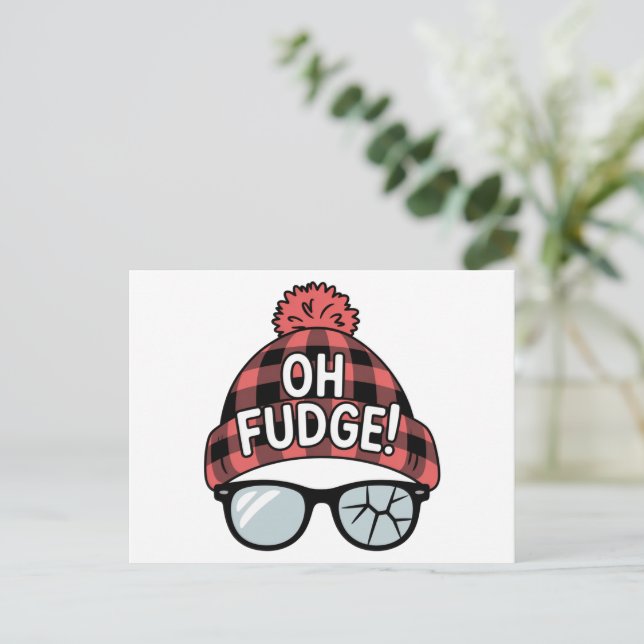 Jul Oh Fudge Xmas Semester Roligt Högtid  Helg Vykort (Stående Fram)