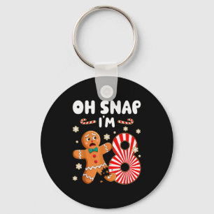 Jul Oh Snap 8 Årig Gingerbread Man 8-årsdag Nyckelring