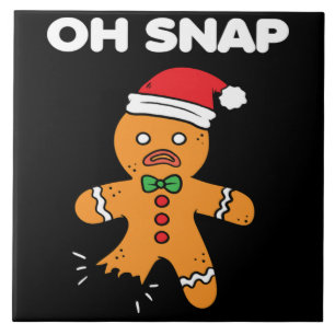 Jul Oh Snap Gingertea Funny Julafton Gift Kakelplatta
