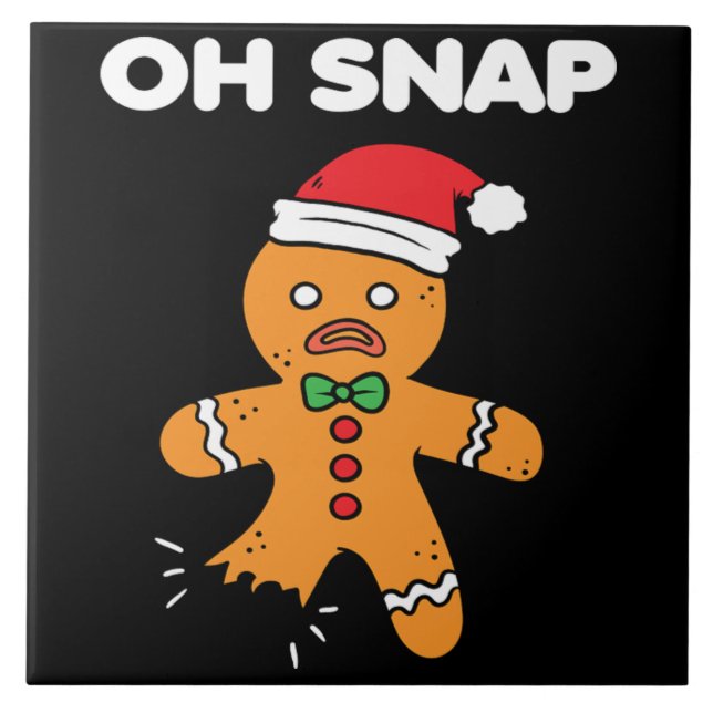 Jul Oh Snap Gingertea Funny Julafton Gift Kakelplatta (Framsidan)