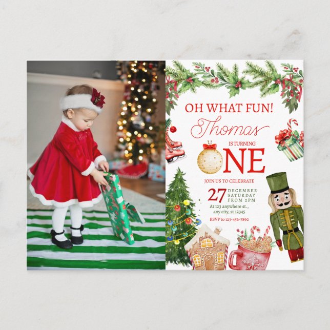 Jul - Oh Vilken Kul Första Födelsedag Vykort (Framsida)