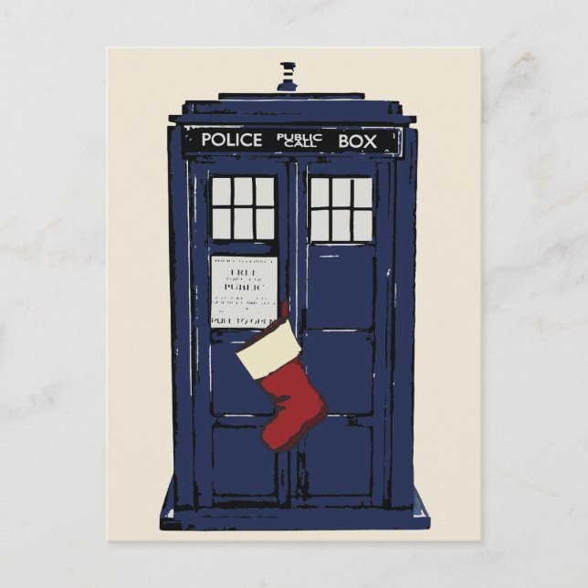 Jul om allmän telefonlucka helg vykort (Framsida)