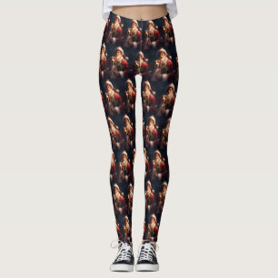 Jul om amerikansk engelska Foxhound Jultomten Leggings