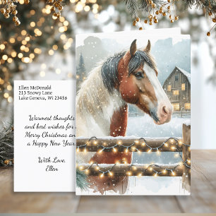 Jul om Brown och White Horse Land Vykort