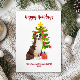 Jul om Cute Australian shepherd Hund Julkort