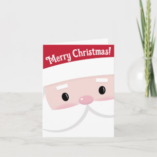 Jul om Cute Santa Klaus Ansikte Kort