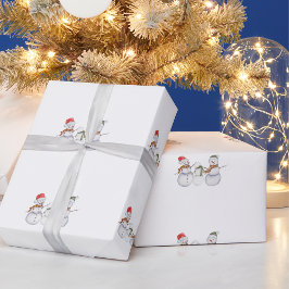 Jul om Cute Snögubbars Family Presentpapper