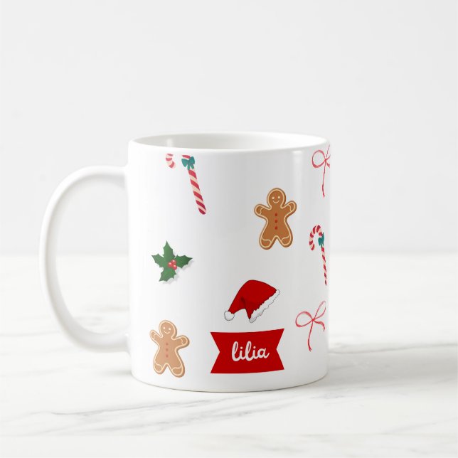 Jul om Cute Watercolor Kaffemugg (Vänster)