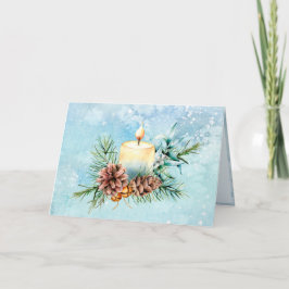 Jul om elfenben och blåljusljus för Pinecones Helgkort