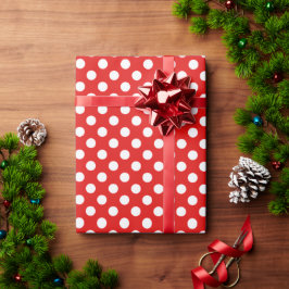 Jul om enkel röd och vit Polka dots Presentpapper