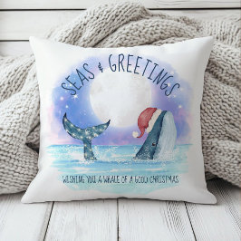 Jul om havsfärg i Whale Santa Sea Nautical Waterco Kudde