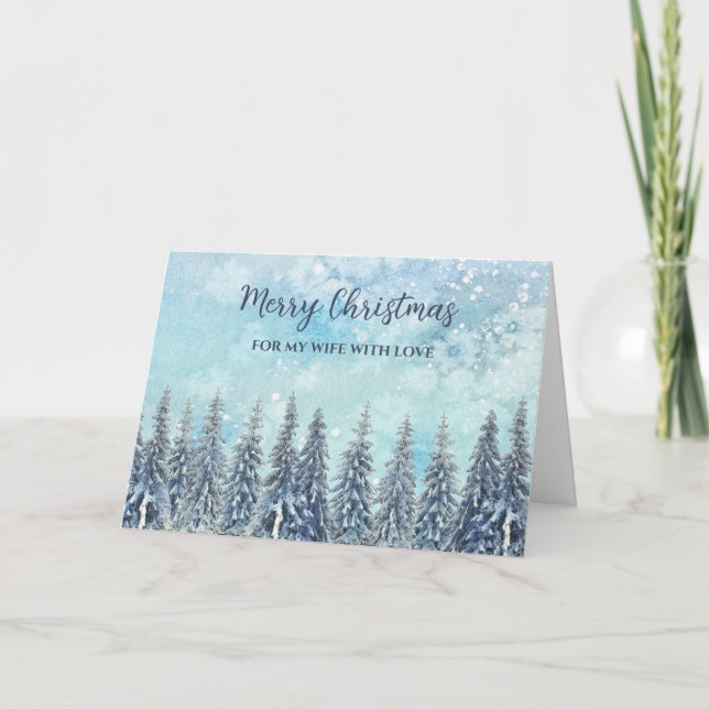 Jul om julfrun av Rustic Snowy Forest Kort (Framsida)