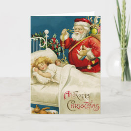 Jul om jultomten och den lilla sångflickan helgkort