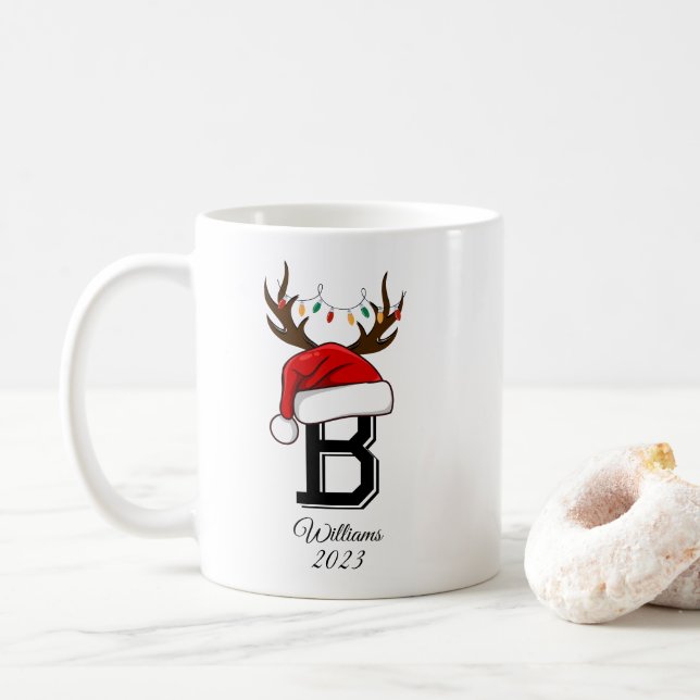 Jul om Monogramme Family Jultomten Kaffemugg (Med munk)