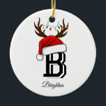 Jul om Monogrammet Family Namn Jultomten Julgransprydnad Keramik<br><div class="desc">Jul om Monogrammet Family Namn Jultomten</div>