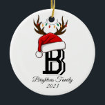 Jul om Monogrammet Family Namn Jultomten Julgransprydnad Keramik<br><div class="desc">Jul om Monogrammet Family Namn Jultomten</div>