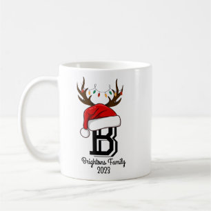 Jul om Monogrammet Family Namn Jultomten Kaffemugg