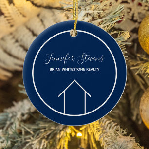 Jul om Navy Blue Real Gods Company Julgransprydnad Keramik