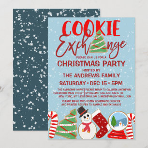 Jul om rött blått ljus i Cookie Exchange Inbjudningar