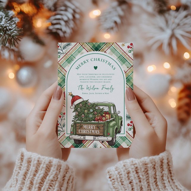 Jul om Rustic Farmhouse Lastbil Arch Julkort (Skapare uppladdad)