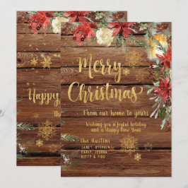 Jul om Rustic Guld Calligraphy Inbjudningar