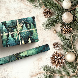 Jul om Rustic Woodland Presentpapper