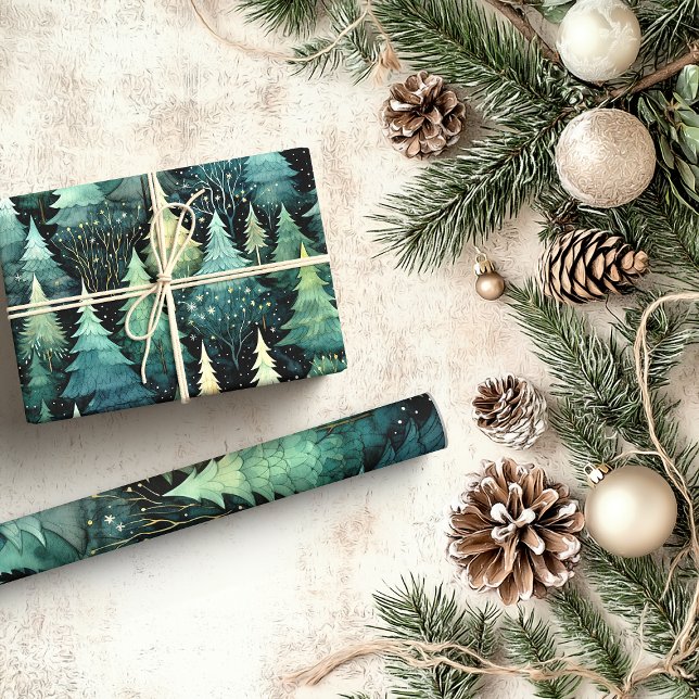 Jul om Rustic Woodland Presentpapper (Rustic Woodland Wrapping Paper)