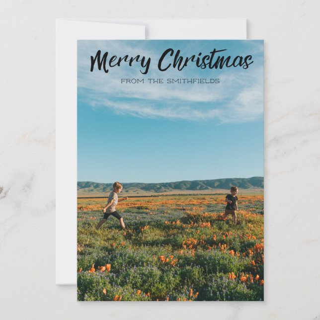Jul om solrosfamiljen Fält Julkort (Framsida)