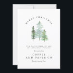 Jul om vattenfärgsskog julkort<br><div class="desc">En elegant,  ett naturtema,  helgdag design. En del av en samling. Med elegant och vacker skogsdesign med vattenfärg.</div>