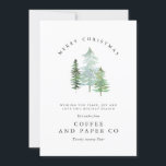 Jul om vattenfärgsskog julkort<br><div class="desc">En elegant,  ett naturtema,  helgdag design. En del av en samling. Med elegant och vacker skogsdesign med vattenfärg.</div>