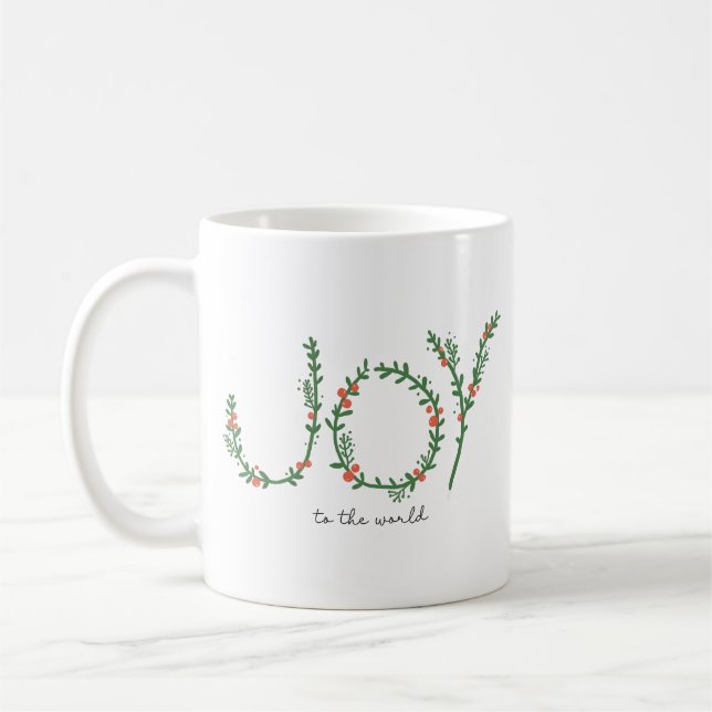 Jul om vinterbotaniskt Adorned JOY Kaffemugg (Vänster)