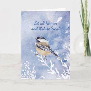 Jul om Winter Snö Bird Christian Scripture Helgkort