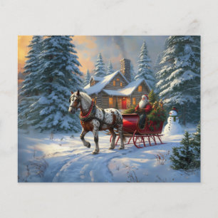 Jul One-Häst Sleigh Santa