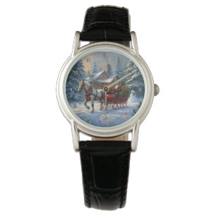 Jul One-Häst Sleigh Santa Armbandsur