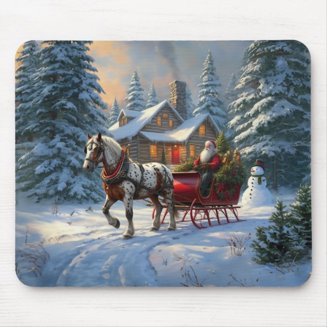 Jul One-Häst Sleigh Santa Musmatta (Framsidan)