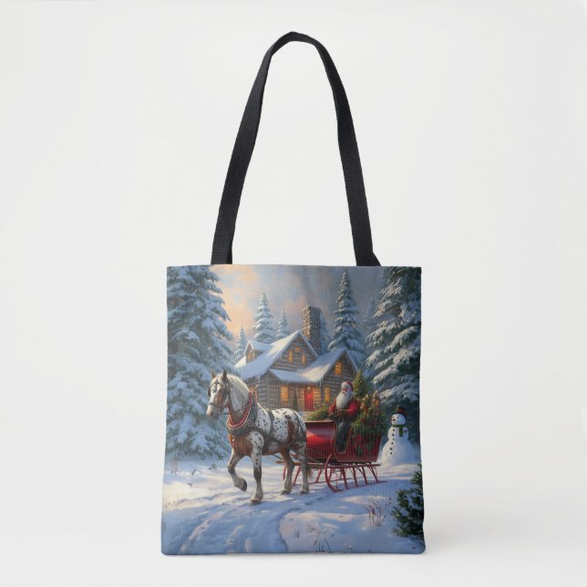 Jul One-Häst Sleigh Santa Tygkasse (Framsida)