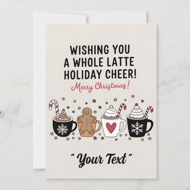 Jul önskar er en stor latte kaffeglädje inbjudningar (Framsida)