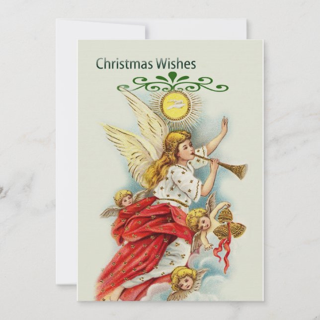Jul önskemål änglar julkort (Framsida)
