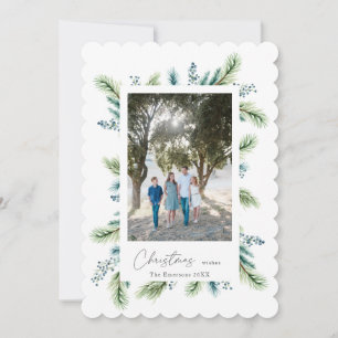 Jul önskemål Boho Spruce och Fir Julkort