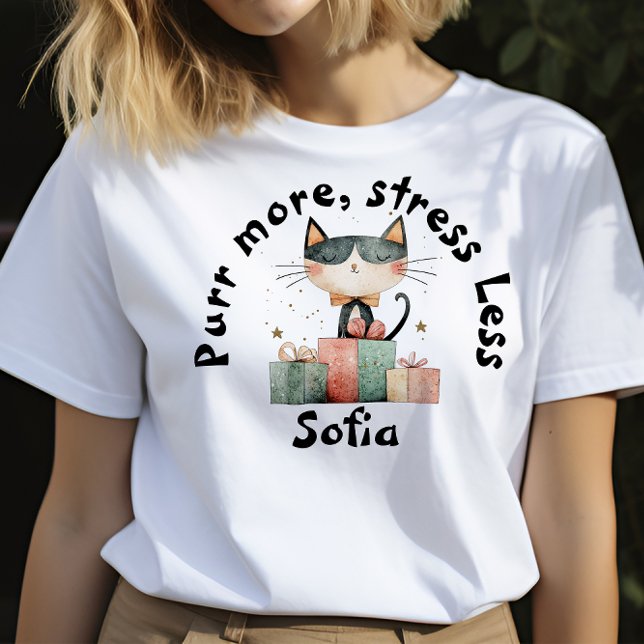 Jul önskemål Cat Mammor namn Black T-Shirt (Skapare uppladdad)