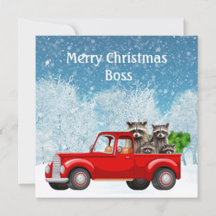 Jul Önskemål Chef hela raccoons last Julkort