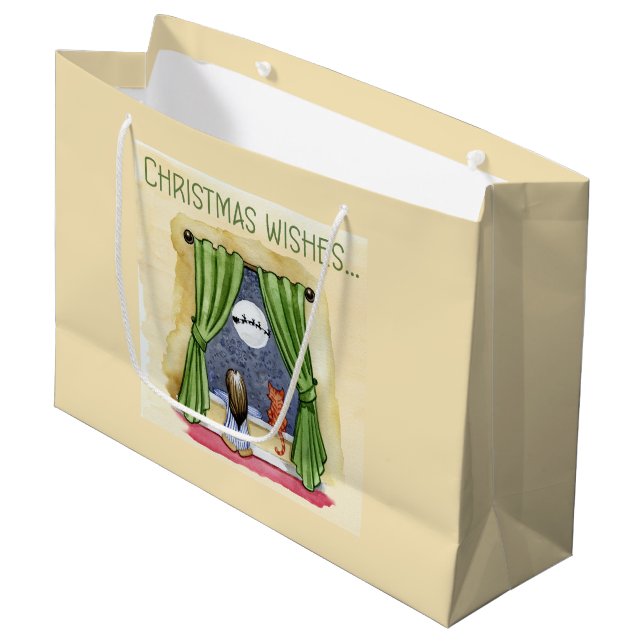 Jul Önskemål Cute Child & Kattunge Julafton (Framsidan Vinklad)