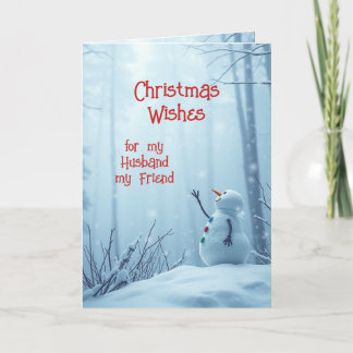 Jul Önskemål Cute Snögubbe Make Friend Helgkort