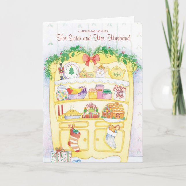 Jul Önskemål för syster och hennes Make Helgkort (Framsida)