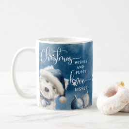 Jul-Önskemål, Hund älskare julgåva, blått Kaffemugg