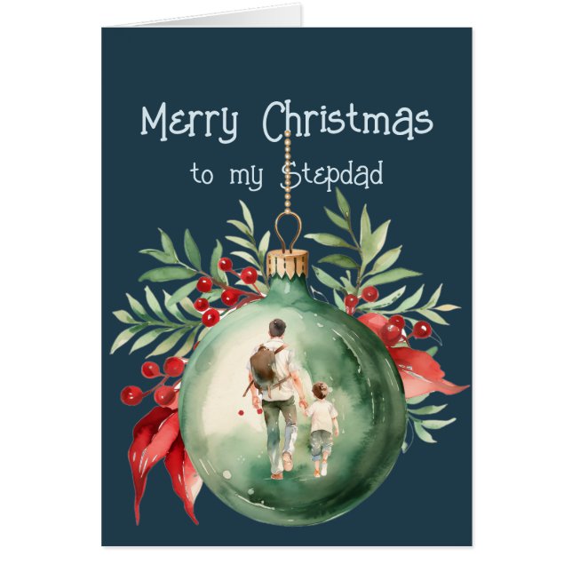 Jul Önskemål & Kärlek för Stepdad Hälsningskort (Framsidan)