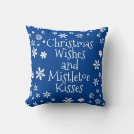 Jul Önskemål Mistletoe Kisses Blue White Kudde