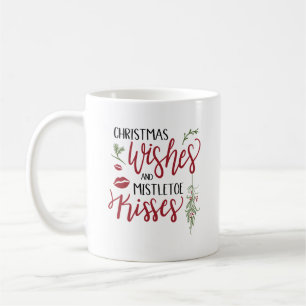 Jul Önskemål och Mistletoe Kisses Quote Kaffemugg
