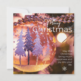 Jul önskemål på rosa, ornament bakgrund #3 julkort