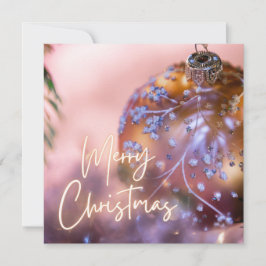 Jul önskemål på rosa, ornament bakgrund #6 julkort